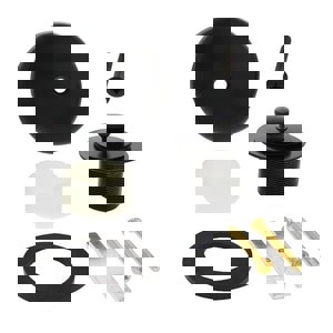 Matte Black One-Hole Friction Lift Tub Drain Trim Kit, Includes Two-Hole Conversion Bar